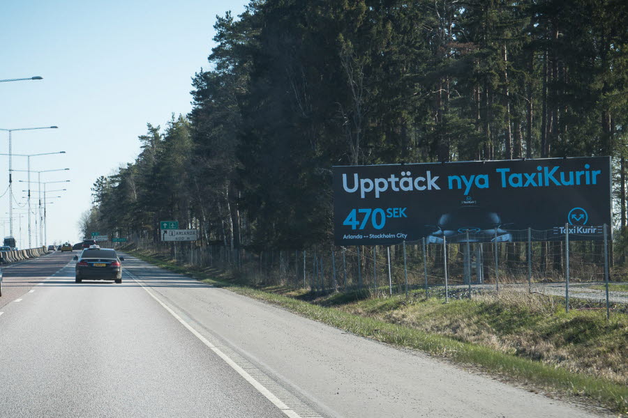 Billboard by the road to arlanda