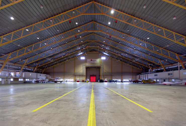 An hangar on the inside