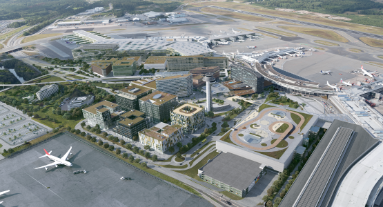 Stockholm Arlanda Airport vision 2050. Visionsbild: BAU