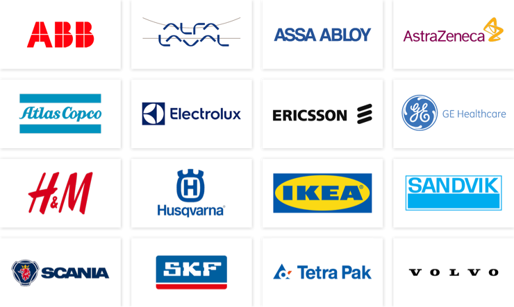 Logos over swedish comapnys