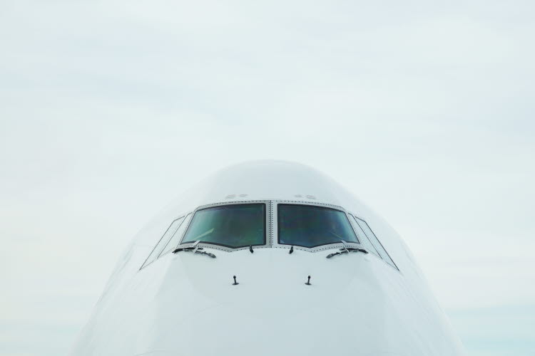 Nosen på ett flygplan