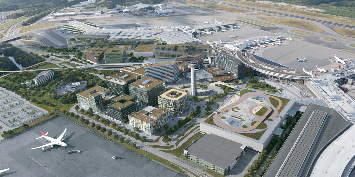 Stockholm Arlanda Airport 2050. Visionary image: BAU