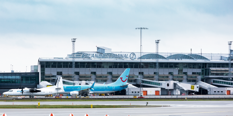 Planes parked in front of Terminal 2