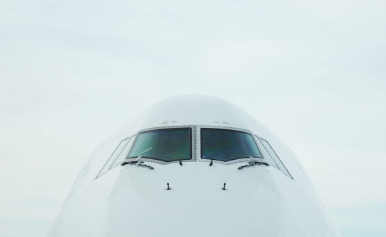 Nosen på ett flygplan