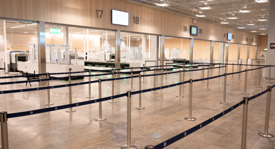 Queuing area at the new security check at Stockholm Arlanda