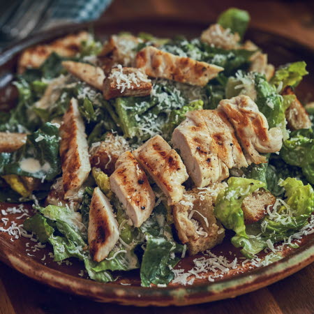 Caesarsallad med kyckling.