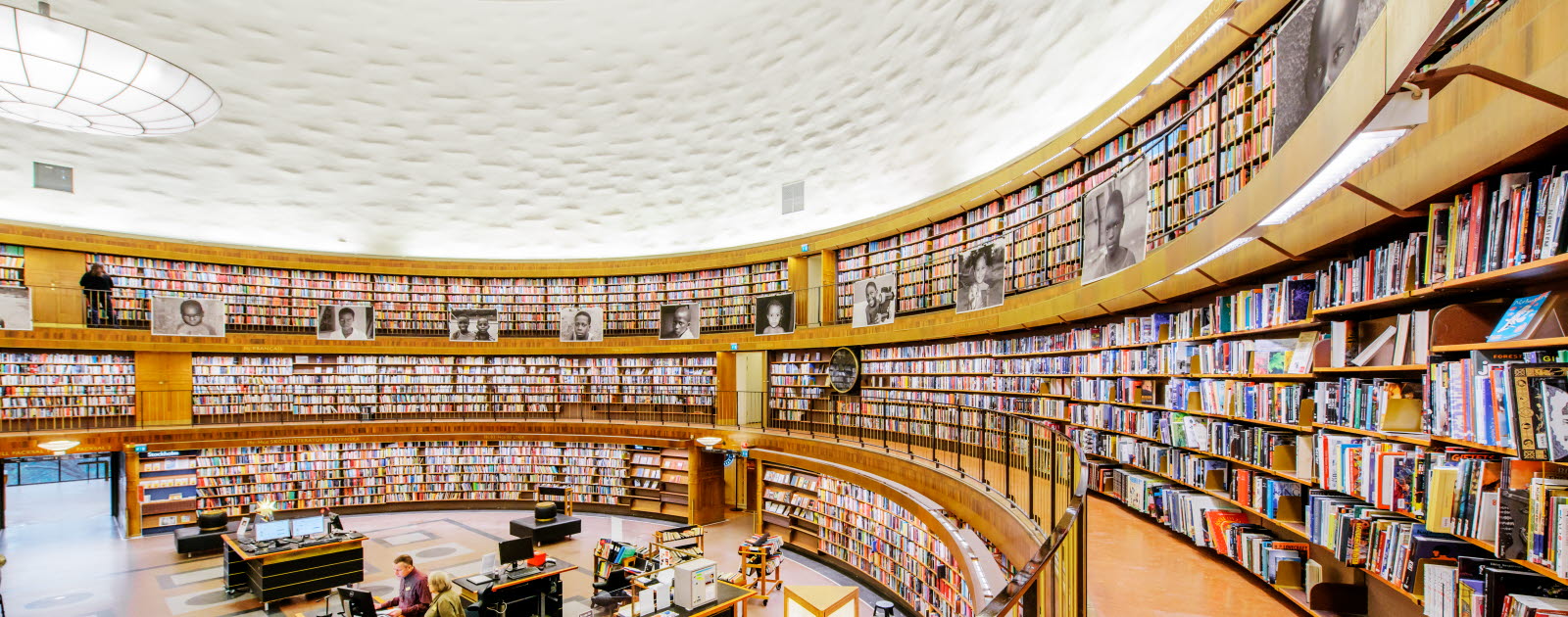 The Stockholm Public Library building in central Stockholm was designed by Swedish architect Gunnar Asplund.