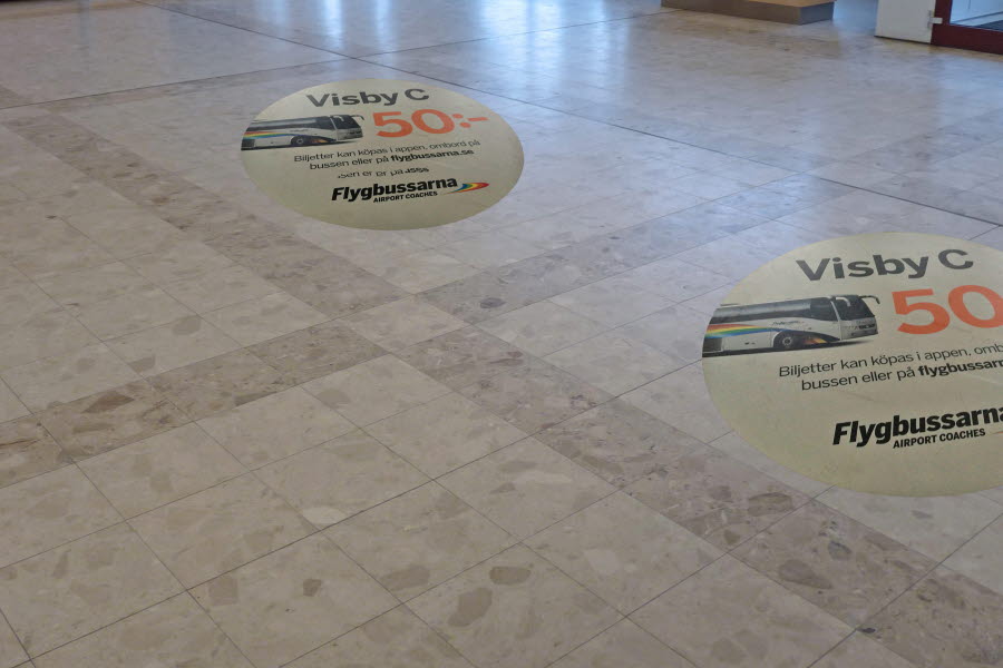 Floor decals in Visby Airport