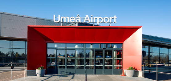 Ingången till Umeå Airport.