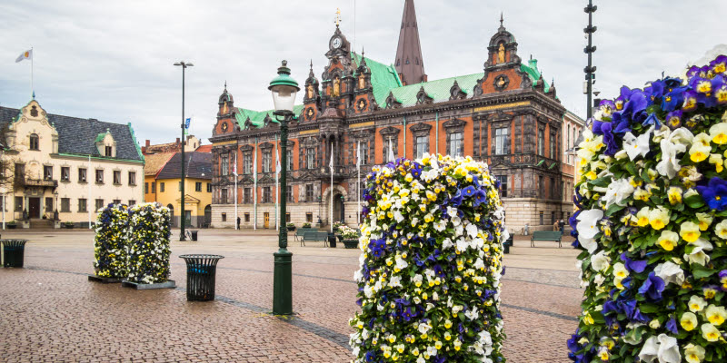 Big square in the city of Malmö