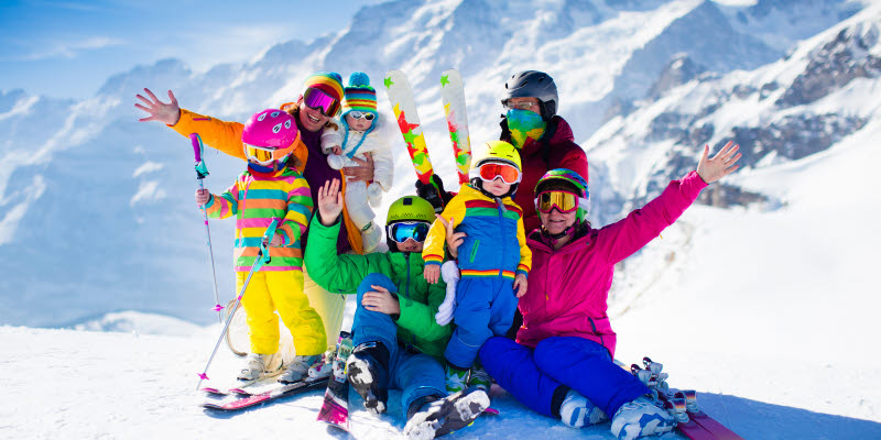 family on ski trip