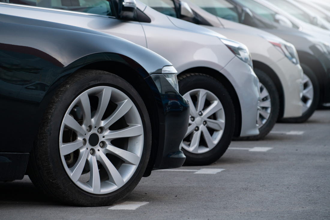 Cars in row on a parking lot