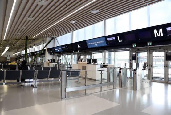 Gates in Bromma Stockholm Airport.