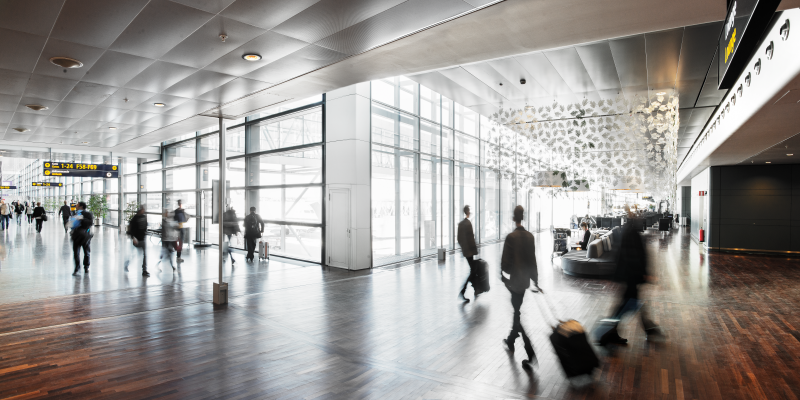 Travelers in Terminal 5 at Stockholm Arlanda