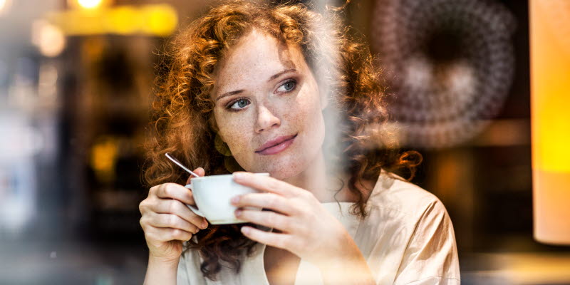 Girl drinking coffee
