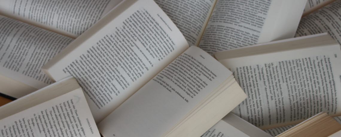 Books in a pile