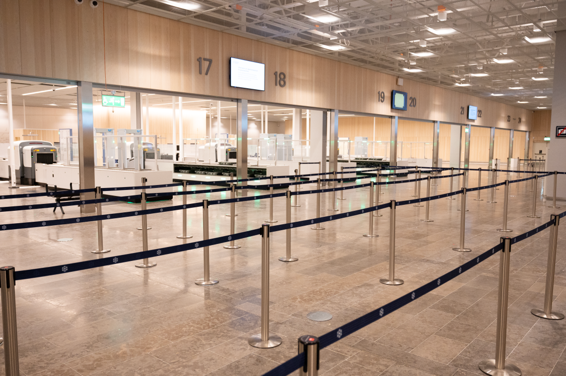 Queuing area at the new security check at Stockholm Arlanda