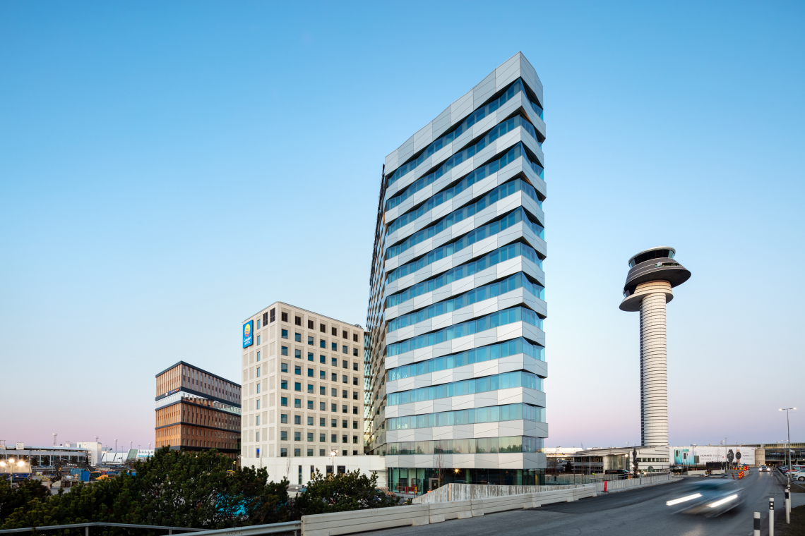 Office One, Comfort Hotel Arlanda and air traffic control tower