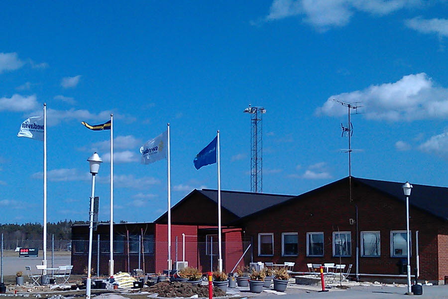 Flags at Ronneby airport