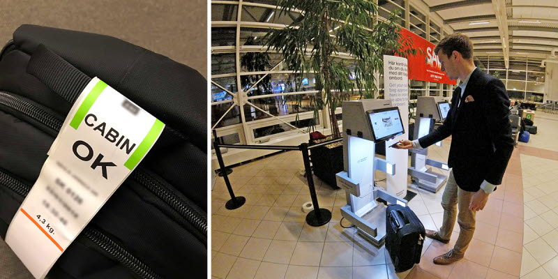  hand baggage test at Malmö AIrport