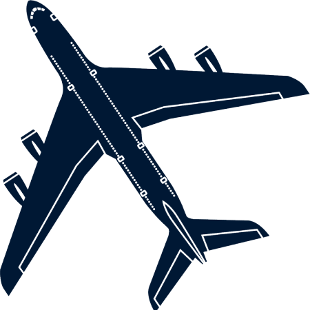 Illustration large passenger plane from above