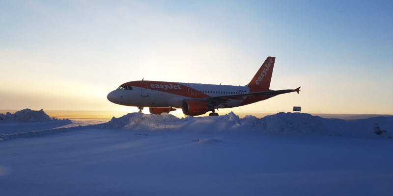 easyjet airplane at Åre Östersund Airport