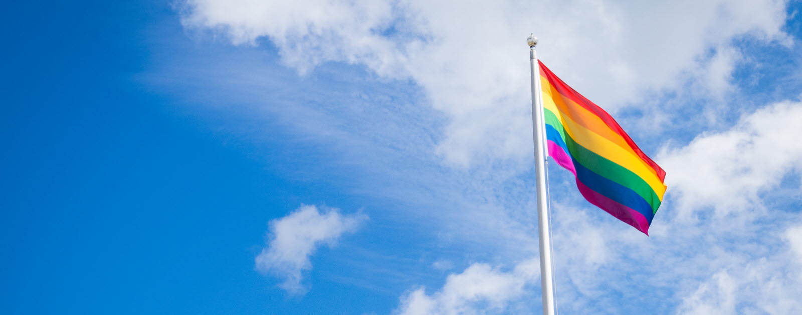 The Pride flag outside a Swedavia building