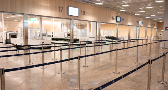 Queuing area at the new security check at Stockholm Arlanda