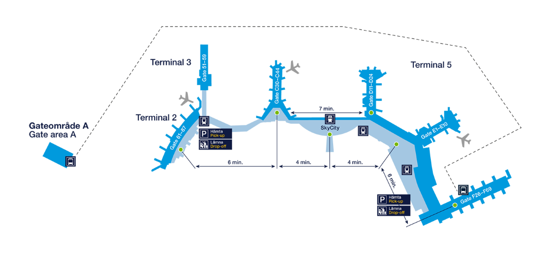 Översiktskarta Arlanda Airport