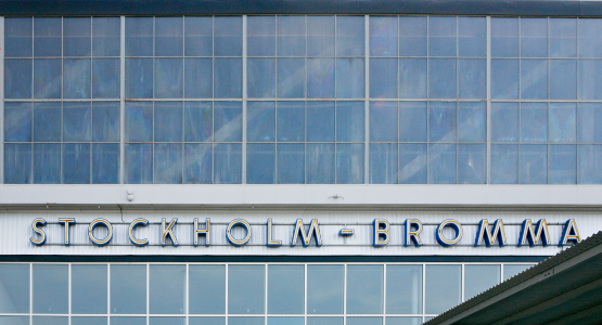 Windows at Stockholm Bromma Airport