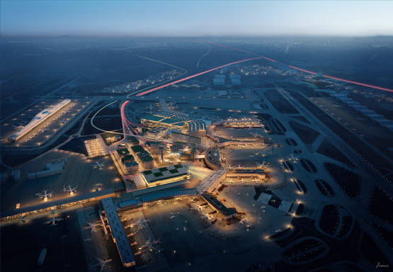 Flygfoto över arlanda flygplats