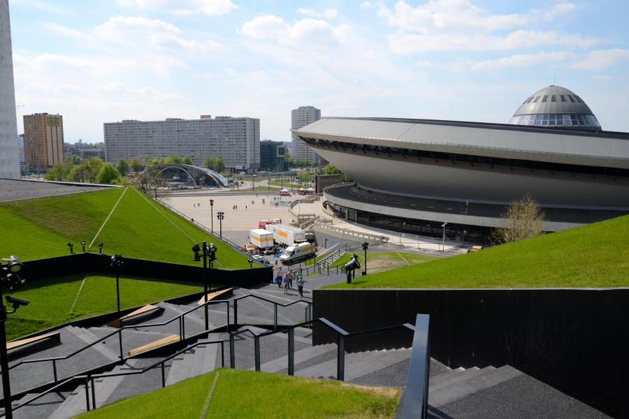 Spodek - ett mångsidigt arenakomplex i Katowice, Polen.