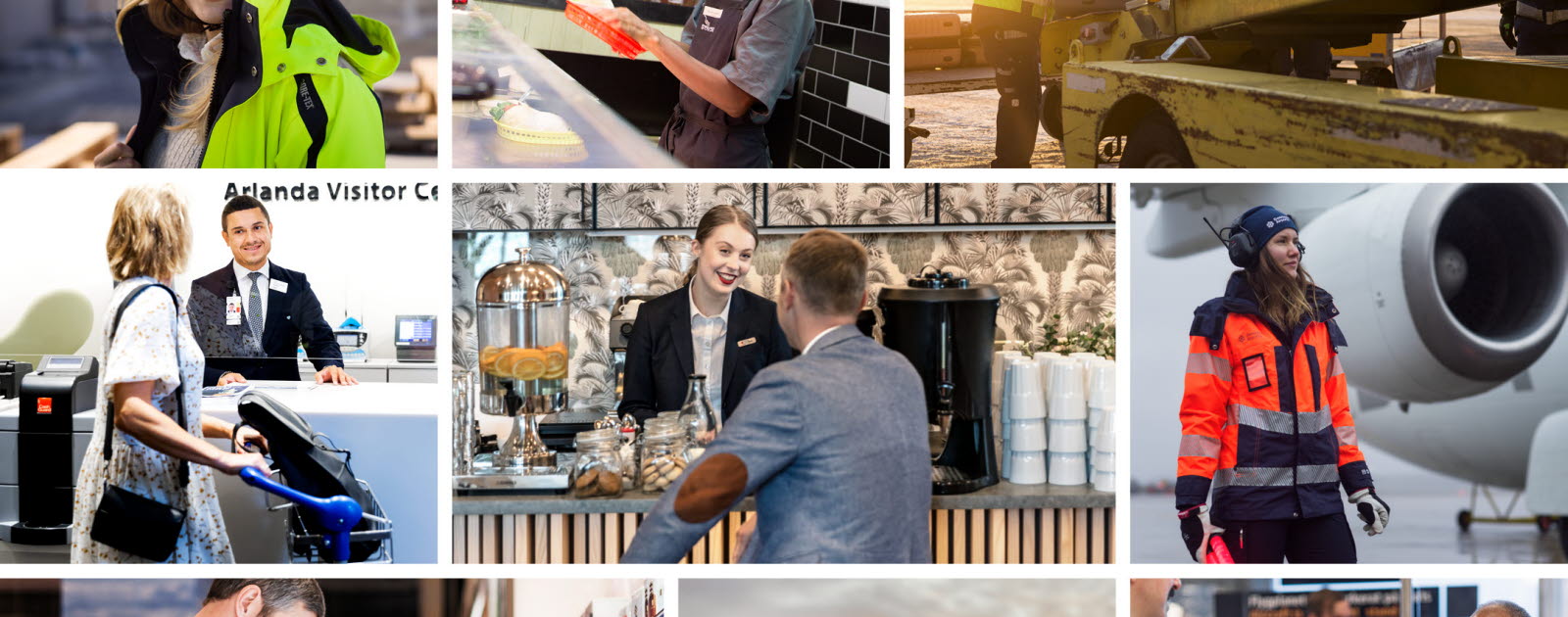 Kollage av Arlandamedarbetare