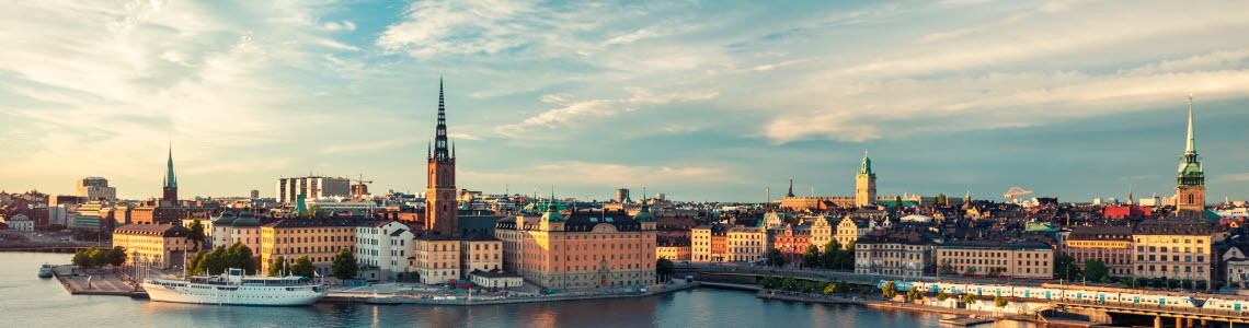 Skyline of Old Town Stockholm.