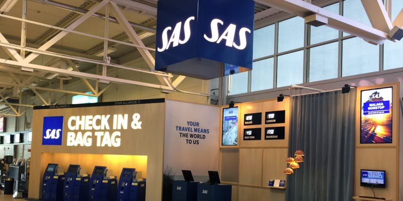 SAS check-in på Malmö Airport