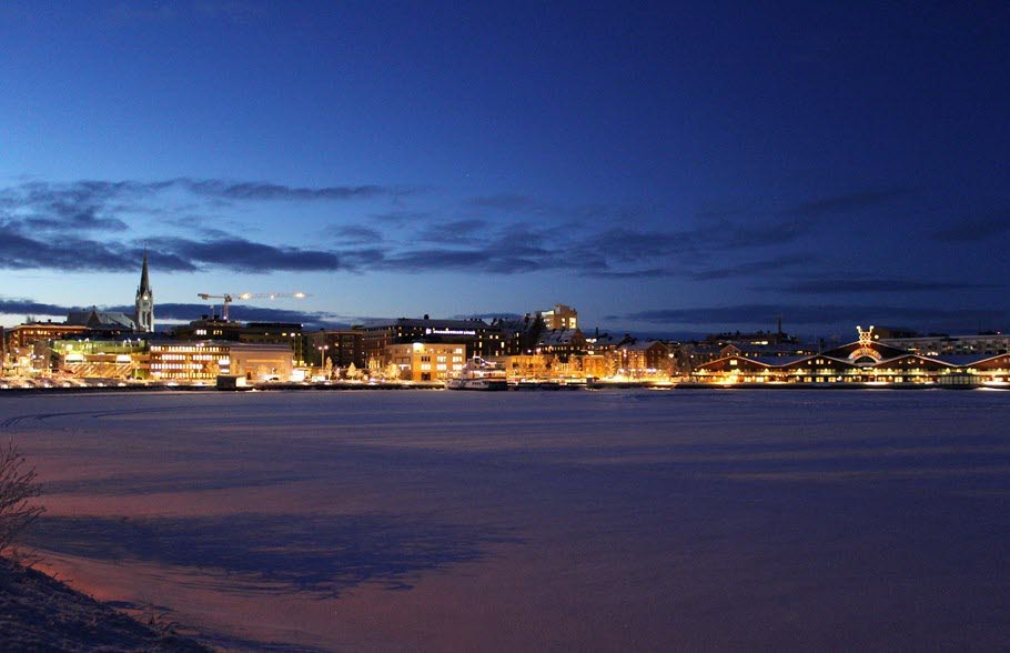 Skyline of Lulea winter