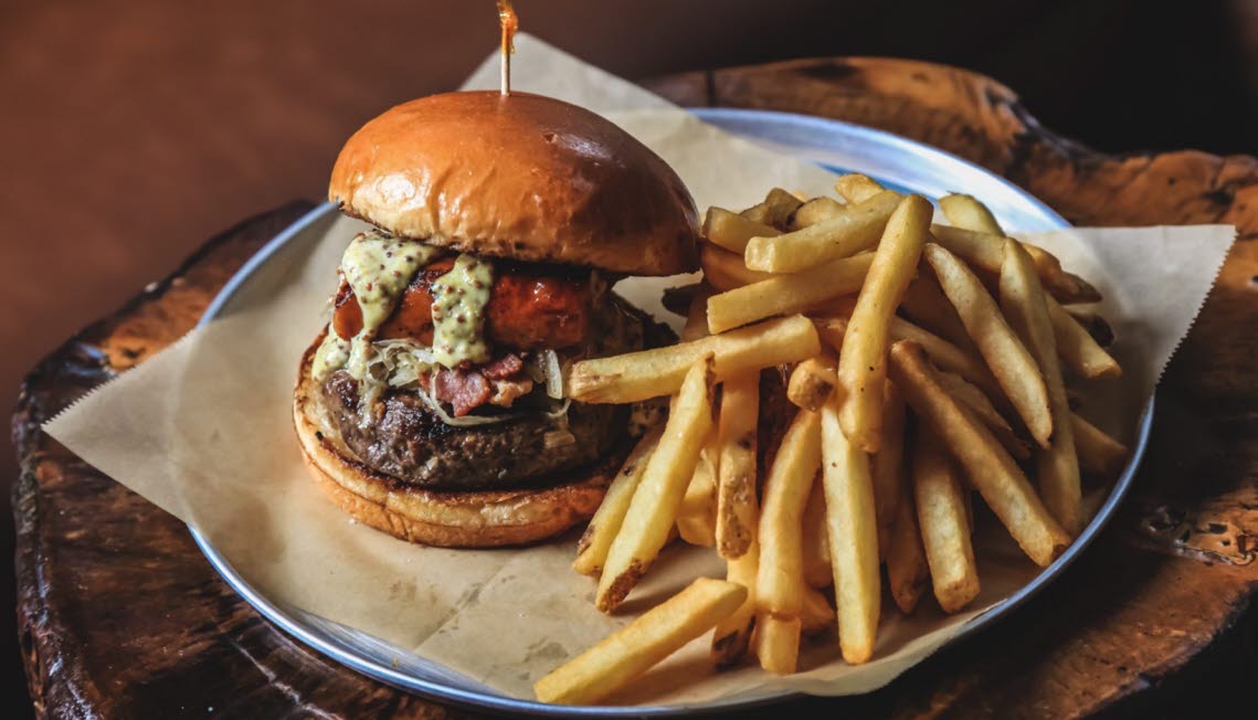 Burger and fries