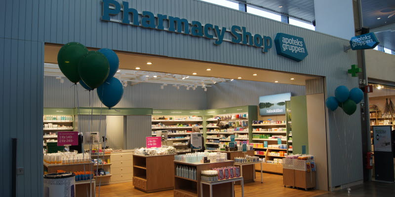 Pharmacy Shop Apoteksgruppen shop entry at Arlanda